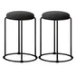 Modern Ottoman Velvet Upholstered Tear Resistant Round Ottoman with Chair Legs Black 2 Piece Set Clearhalo 'furn' 'furn_ottomans_poufs' 'Furniture' 'Living Room Furniture' 'Ottomans & Poufs' 'ottomans_poufs' 6033682