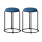 Modern Ottoman Velvet Upholstered Tear Resistant Round Ottoman with Chair Legs Lake Blue 2 Piece Set Clearhalo 'furn' 'furn_ottomans_poufs' 'Furniture' 'Living Room Furniture' 'Ottomans & Poufs' 'ottomans_poufs' 6033690