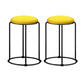 Modern Ottoman Velvet Upholstered Tear Resistant Round Ottoman with Chair Legs Yellow 2 Piece Set Clearhalo 'furn' 'furn_ottomans_poufs' 'Furniture' 'Living Room Furniture' 'Ottomans & Poufs' 'ottomans_poufs' 6033691