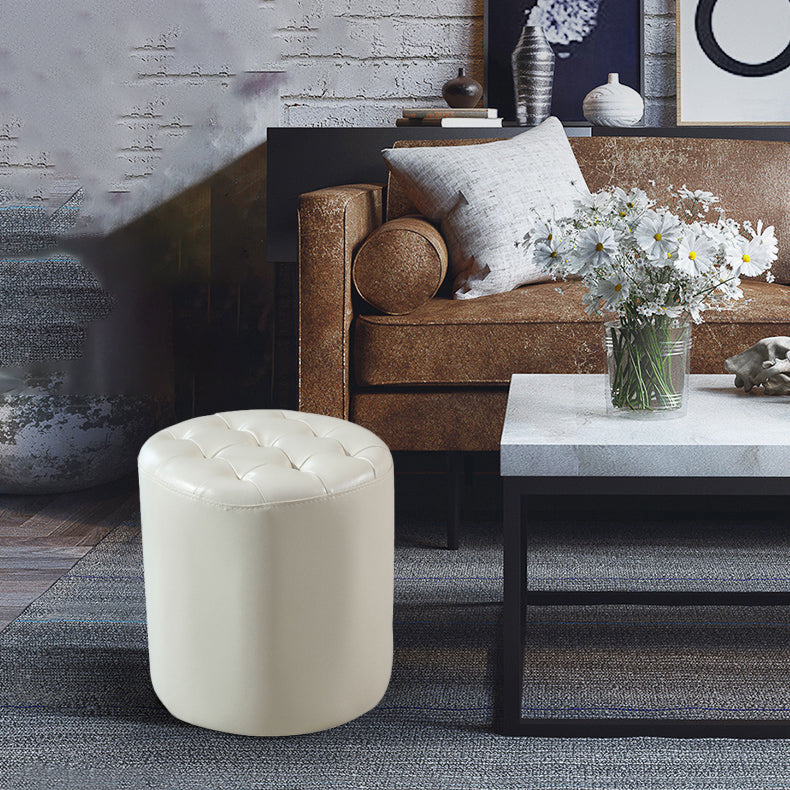 Moderno otomano otomano resistente al agua de cuero genuino con mechones otomanos