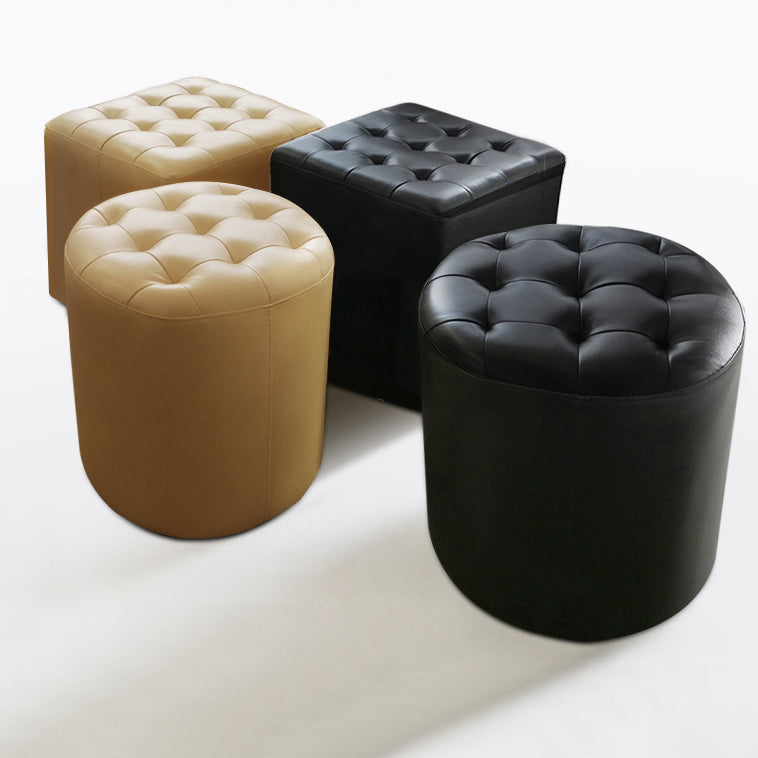 Moderno ottomano ottomano resistente all'acqua resistente alla vera pelle trapuntata pouf pouf pouf