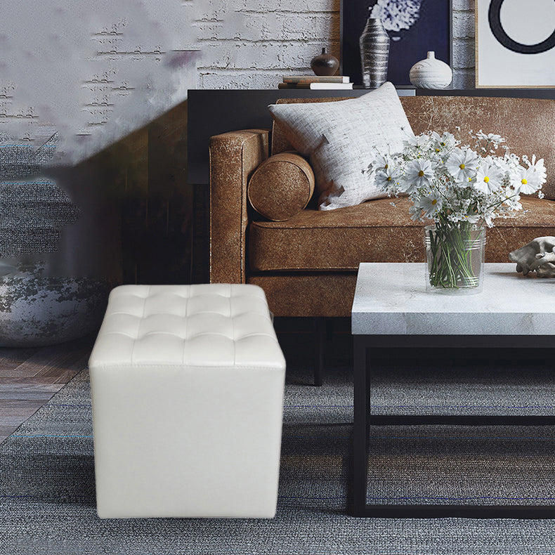 Moderno ottomano ottomano resistente all'acqua resistente alla vera pelle trapuntata pouf pouf pouf