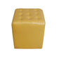 Modern Plain Ottoman Water Resistant Genuine Leather Tufted Pouf Ottoman