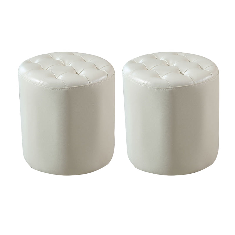 Moderno ottomano ottomano resistente all'acqua resistente alla vera pelle trapuntata pouf pouf pouf