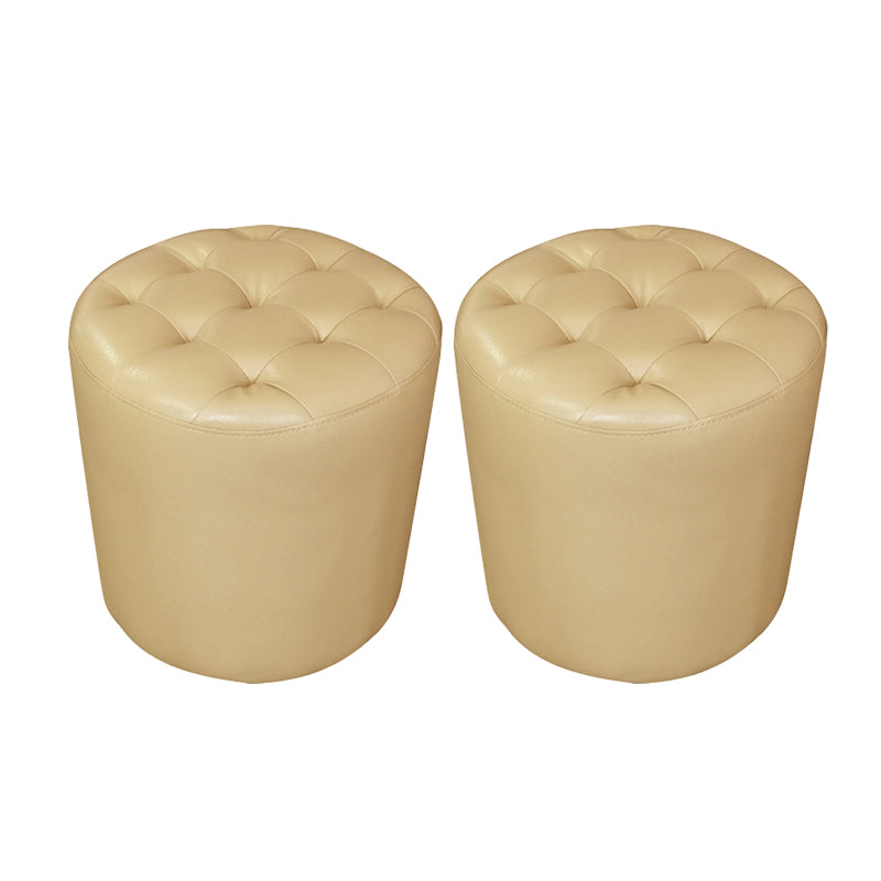 Moderno ottomano ottomano resistente all'acqua resistente alla vera pelle trapuntata pouf pouf pouf