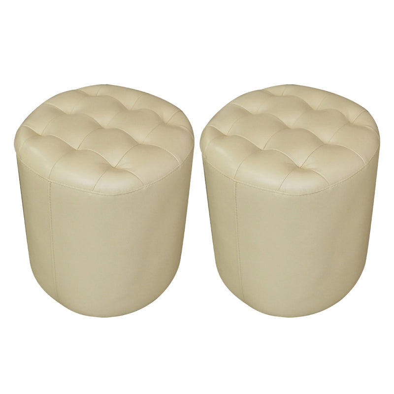 Moderno ottomano ottomano resistente all'acqua resistente alla vera pelle trapuntata pouf pouf pouf