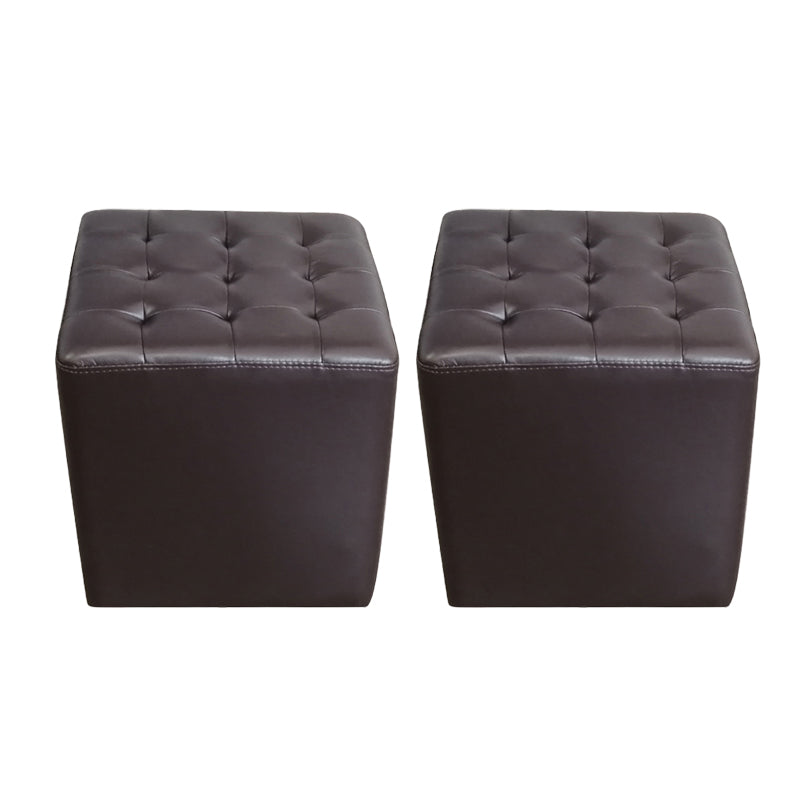 Moderno ottomano ottomano resistente all'acqua resistente alla vera pelle trapuntata pouf pouf pouf
