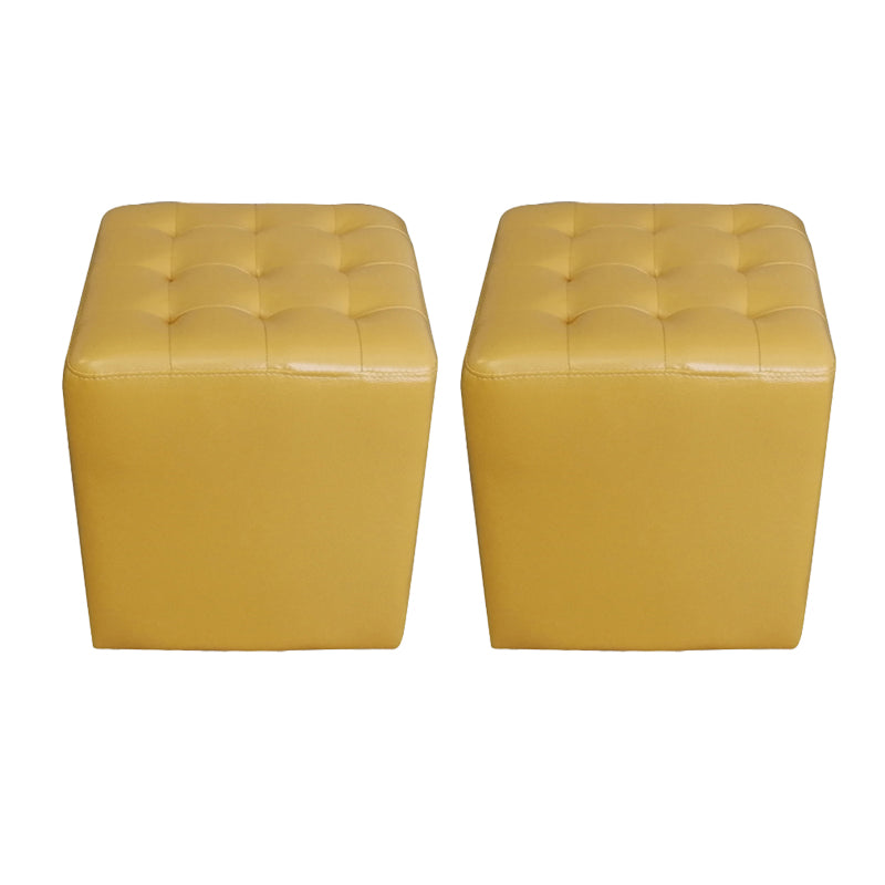 Moderno otomano otomano resistente al agua de cuero genuino con mechones otomanos