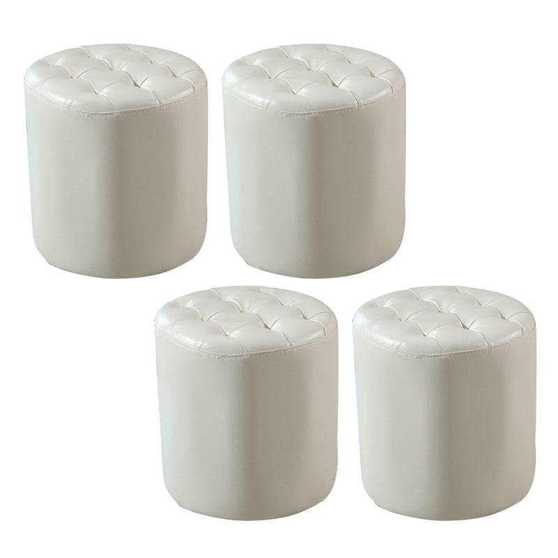 Moderno ottomano ottomano resistente all'acqua resistente alla vera pelle trapuntata pouf pouf pouf