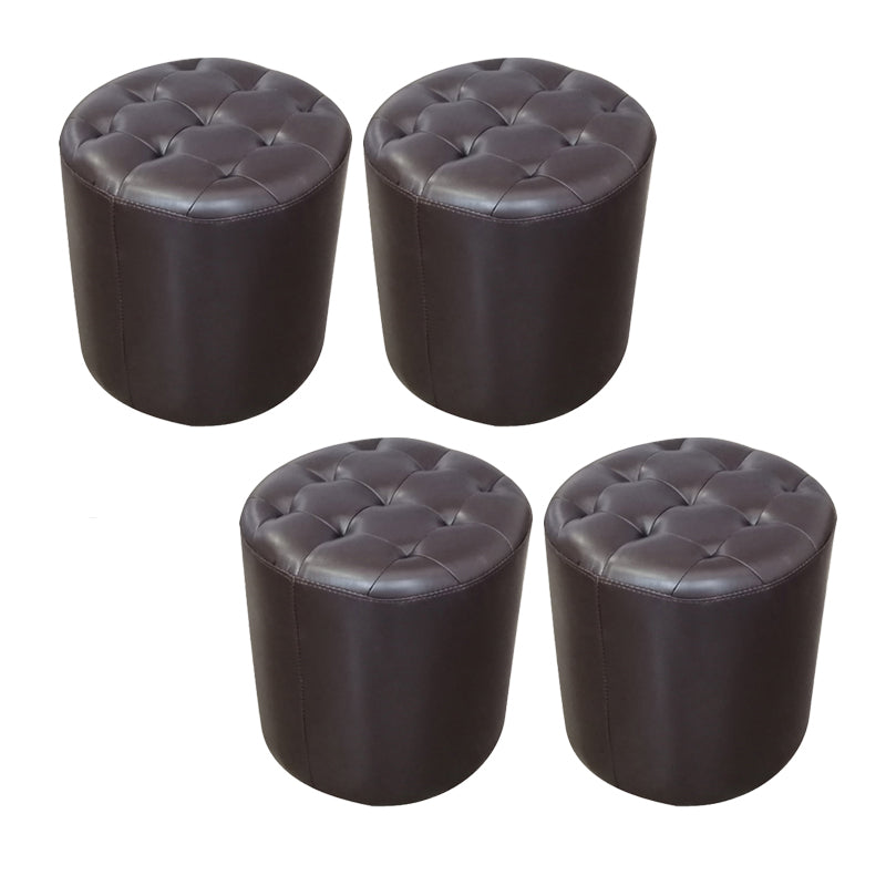 Moderno ottomano ottomano resistente all'acqua resistente alla vera pelle trapuntata pouf pouf pouf