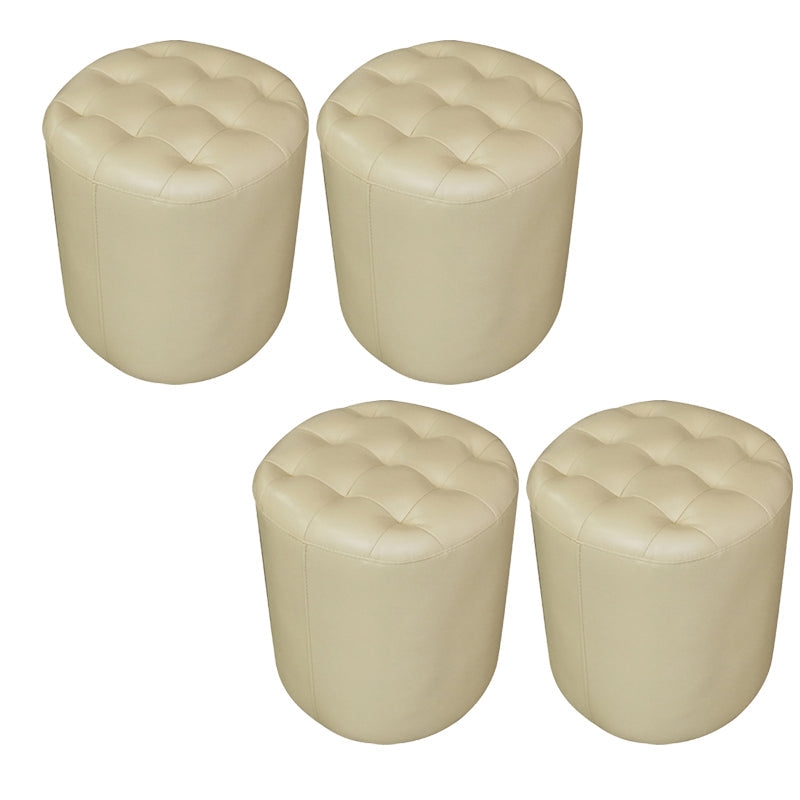 Moderno otomano otomano resistente al agua de cuero genuino con mechones otomanos