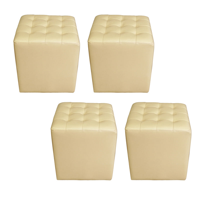 Moderno ottomano ottomano resistente all'acqua resistente alla vera pelle trapuntata pouf pouf pouf