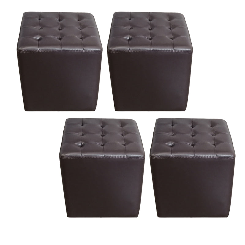 Moderno ottomano ottomano resistente all'acqua resistente alla vera pelle trapuntata pouf pouf pouf