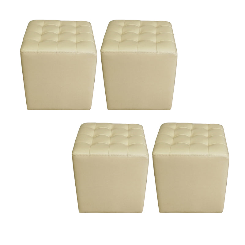 Moderno ottomano ottomano resistente all'acqua resistente alla vera pelle trapuntata pouf pouf pouf