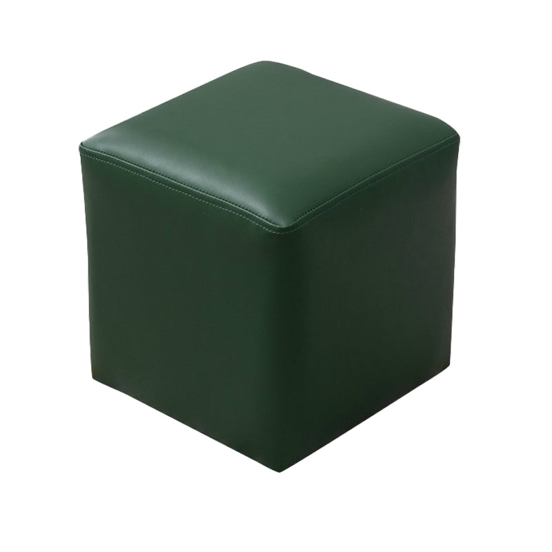Modern Leather Standard Solid Color Stain Resistant Standard for Drawing Room Blackish Green 1 Piece Clearhalo 'furn' 'furn_ottomans_poufs' 'Furniture' 'Living Room Furniture' 'Ottomans & Poufs' 'ottomans_poufs' 6033784