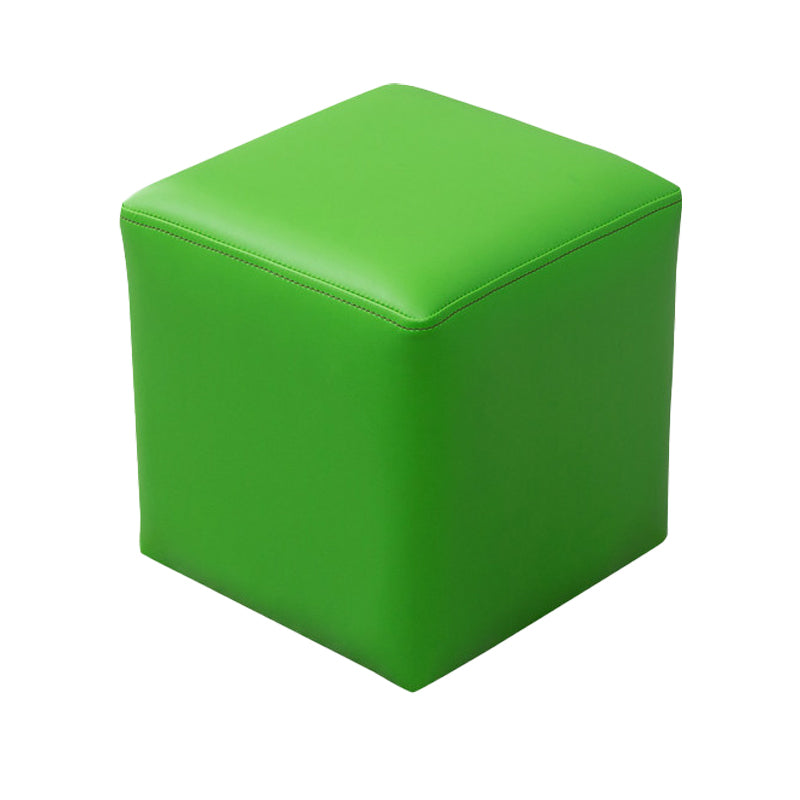 Modern Leather Standard Solid Color Stain Resistant Standard for Drawing Room Green 1 Piece Clearhalo 'furn' 'furn_ottomans_poufs' 'Furniture' 'Living Room Furniture' 'Ottomans & Poufs' 'ottomans_poufs' 6033789