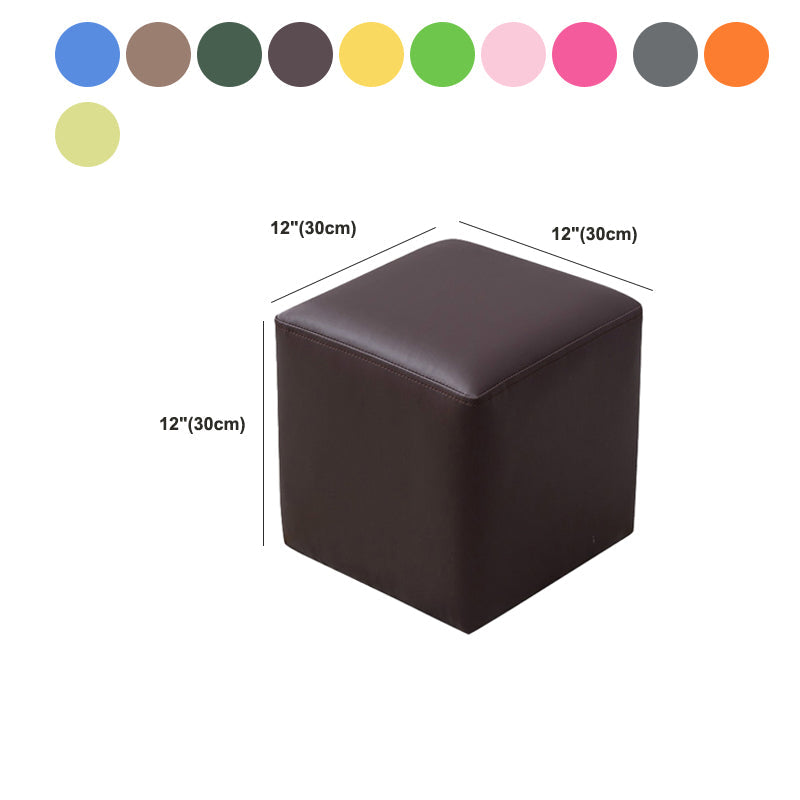 Modern Leather Standard Solid Color Stain Resistant Standard for Drawing Room Clearhalo 'furn' 'furn_ottomans_poufs' 'Furniture' 'Living Room Furniture' 'Ottomans & Poufs' 'ottomans_poufs' 6033823