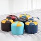 Vintage Indoor Leather Ottoman Patchwork Color Block Round Tufted Pouf Ottoman Clearhalo 'furn' 'furn_ottomans_poufs' 'Furniture' 'Living Room Furniture' 'Ottomans & Poufs' 'ottomans_poufs' 6033827