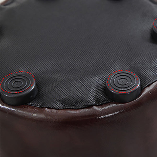 Vintage Indoor Leather Ottoman Patchwork Color Block Round Tufted Pouf Ottoman Clearhalo 'furn' 'furn_ottomans_poufs' 'Furniture' 'Living Room Furniture' 'Ottomans & Poufs' 'ottomans_poufs' 6033837