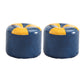 Vintage Indoor Leather Ottoman Patchwork Color Block Round Tufted Pouf Ottoman Blue 2 Piece Set Clearhalo 'furn' 'furn_ottomans_poufs' 'Furniture' 'Living Room Furniture' 'Ottomans & Poufs' 'ottomans_poufs' 6033843
