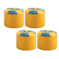 Vintage Indoor Leather Ottoman Patchwork Color Block Round Tufted Pouf Ottoman Yellow 4 Piece Set Clearhalo 'furn' 'furn_ottomans_poufs' 'Furniture' 'Living Room Furniture' 'Ottomans & Poufs' 'ottomans_poufs' 6033852