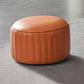 Modern Orange Pouf Water Resistant Round Pure Color Leather Pouf Orange 1 Piece Clearhalo 'furn' 'furn_ottomans_poufs' 'Furniture' 'Living Room Furniture' 'Ottomans & Poufs' 'ottomans_poufs' 6033859