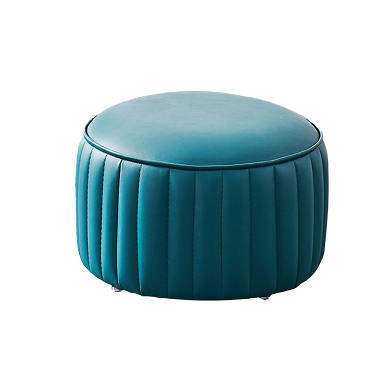 Modern Orange Pouf Water Resistant Round Pure Color Leather Pouf Clearhalo 'furn' 'furn_ottomans_poufs' 'Furniture' 'Living Room Furniture' 'Ottomans & Poufs' 'ottomans_poufs' 6033864