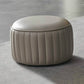 Modern Orange Pouf Water Resistant Round Pure Color Leather Pouf 14"L x 14"W x 9.5"H Dark Gray 1 Piece Clearhalo 'furn' 'furn_ottomans_poufs' 'Furniture' 'Living Room Furniture' 'Ottomans & Poufs' 'ottomans_poufs' 6033865