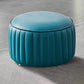 Modern Orange Pouf Water Resistant Round Pure Color Leather Pouf Peacock Blue 1 Piece Clearhalo 'furn' 'furn_ottomans_poufs' 'Furniture' 'Living Room Furniture' 'Ottomans & Poufs' 'ottomans_poufs' 6033869