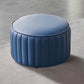 Modern Orange Pouf Water Resistant Round Pure Color Leather Pouf 14"L x 14"W x 9.5"H Royal Blue 1 Piece Clearhalo 'furn' 'furn_ottomans_poufs' 'Furniture' 'Living Room Furniture' 'Ottomans & Poufs' 'ottomans_poufs' 6033871