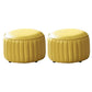 Modern Orange Pouf Water Resistant Round Pure Color Leather Pouf Lemon Yellow 2 Piece Set Clearhalo 'furn' 'furn_ottomans_poufs' 'Furniture' 'Living Room Furniture' 'Ottomans & Poufs' 'ottomans_poufs' 6033882