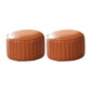 Modern Orange Pouf Water Resistant Round Pure Color Leather Pouf Orange 2 Piece Set Clearhalo 'furn' 'furn_ottomans_poufs' 'Furniture' 'Living Room Furniture' 'Ottomans & Poufs' 'ottomans_poufs' 6033883