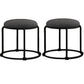 Contemporary Ottoman Fabric Upholstered Solid Color Round Ottoman Dark Gray 2 Piece Set Clearhalo 'furn' 'furn_ottomans_poufs' 'Furniture' 'Living Room Furniture' 'Ottomans & Poufs' 'ottomans_poufs' 6033913