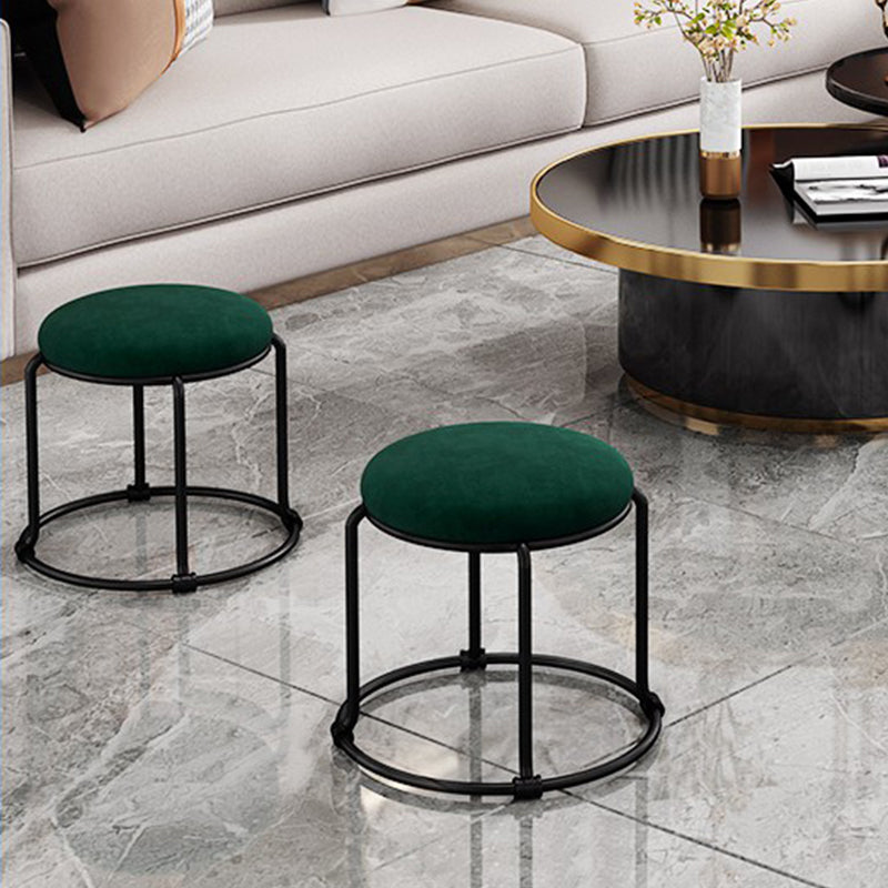 Contemporary Ottoman Fabric Upholstered Solid Color Round Ottoman Clearhalo 'furn' 'furn_ottomans_poufs' 'Furniture' 'Living Room Furniture' 'Ottomans & Poufs' 'ottomans_poufs' 6033914