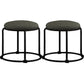 Contemporary Ottoman Fabric Upholstered Solid Color Round Ottoman Dark Gray-Black 2 Piece Set Clearhalo 'furn' 'furn_ottomans_poufs' 'Furniture' 'Living Room Furniture' 'Ottomans & Poufs' 'ottomans_poufs' 6033936
