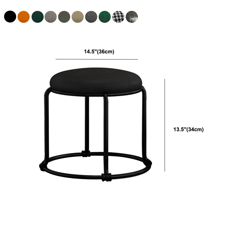 Contemporary Ottoman Fabric Upholstered Solid Color Round Ottoman Clearhalo 'furn' 'furn_ottomans_poufs' 'Furniture' 'Living Room Furniture' 'Ottomans & Poufs' 'ottomans_poufs' 6033941