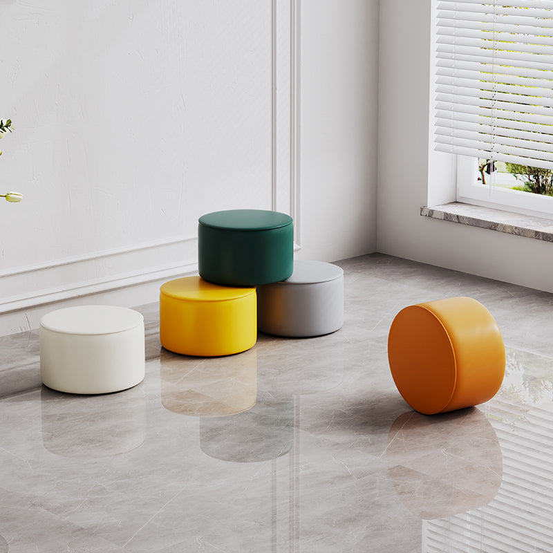 Modern Leather Ottoman Plain Water Resistant Stain Resistant Footstool Ottoman Clearhalo 'furn' 'furn_ottomans_poufs' 'Furniture' 'Living Room Furniture' 'Ottomans & Poufs' 'ottomans_poufs' 6033942