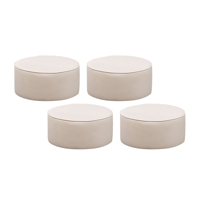 Modern Leather Ottoman Plain Water Resistant Stain Resistant Footstool Ottoman Off-White 4 Piece Set Clearhalo 'furn' 'furn_ottomans_poufs' 'Furniture' 'Living Room Furniture' 'Ottomans & Poufs' 'ottomans_poufs' 6033946_c86d9717-eb6f-4bfe-9154-d717599276e8