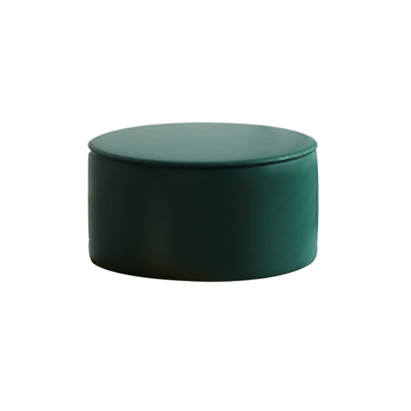 Modern Leather Ottoman Plain Water Resistant Stain Resistant Footstool Ottoman Green 1 Piece Clearhalo 'furn' 'furn_ottomans_poufs' 'Furniture' 'Living Room Furniture' 'Ottomans & Poufs' 'ottomans_poufs' 6033949