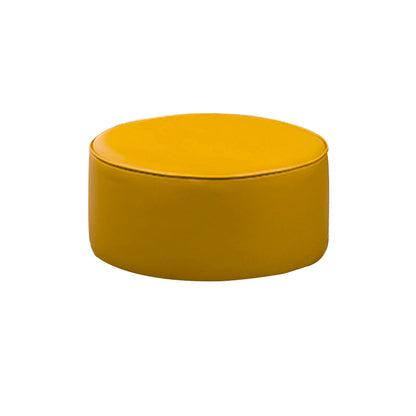 Modern Leather Ottoman Plain Water Resistant Stain Resistant Footstool Ottoman Yellow 1 Piece Clearhalo 'furn' 'furn_ottomans_poufs' 'Furniture' 'Living Room Furniture' 'Ottomans & Poufs' 'ottomans_poufs' 6033955