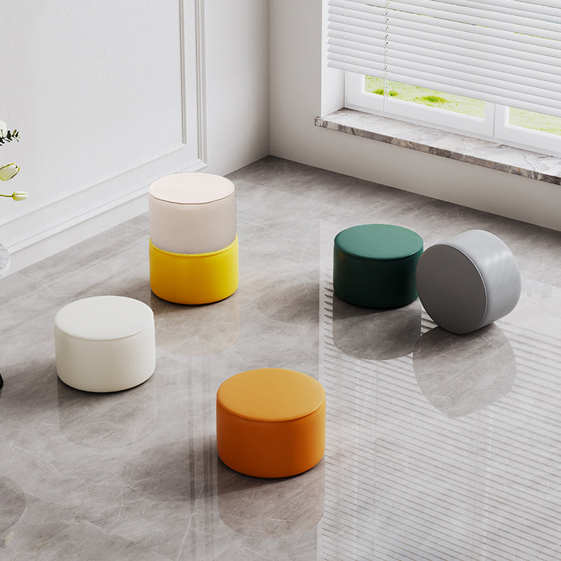 Modern Leather Ottoman Plain Water Resistant Stain Resistant Footstool Ottoman Clearhalo 'furn' 'furn_ottomans_poufs' 'Furniture' 'Living Room Furniture' 'Ottomans & Poufs' 'ottomans_poufs' 6033960