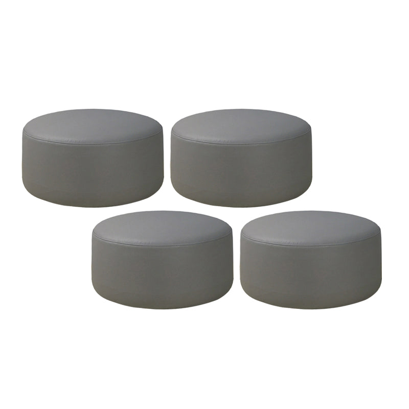 Modern Leather Ottoman Plain Water Resistant Stain Resistant Footstool Ottoman Grey 4 Piece Set Clearhalo 'furn' 'furn_ottomans_poufs' 'Furniture' 'Living Room Furniture' 'Ottomans & Poufs' 'ottomans_poufs' 6033964