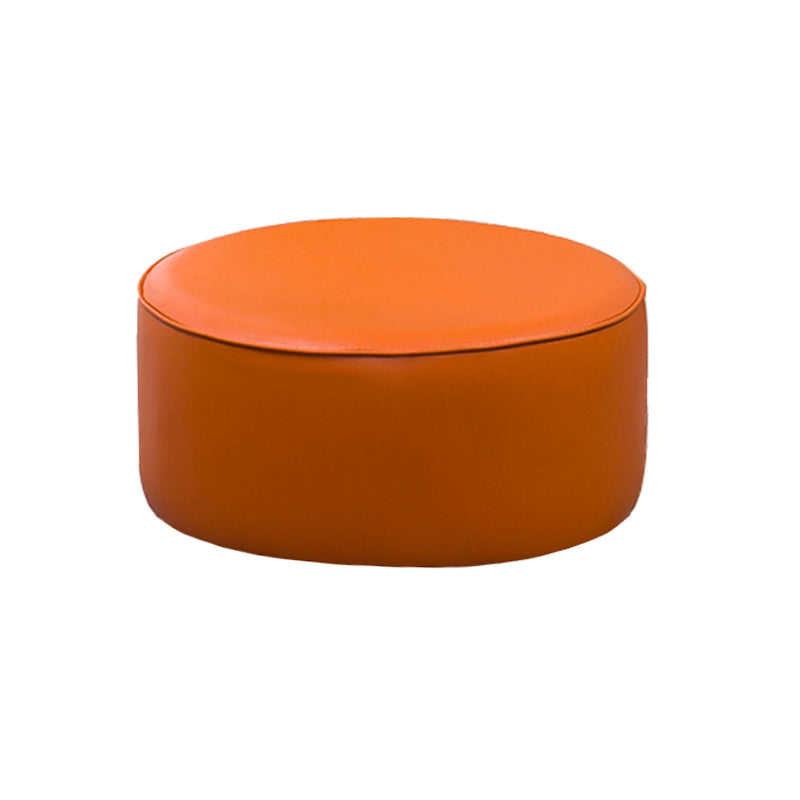 Modern Leather Ottoman Plain Water Resistant Stain Resistant Footstool Ottoman Orange 1 Piece Clearhalo 'furn' 'furn_ottomans_poufs' 'Furniture' 'Living Room Furniture' 'Ottomans & Poufs' 'ottomans_poufs' 6033965