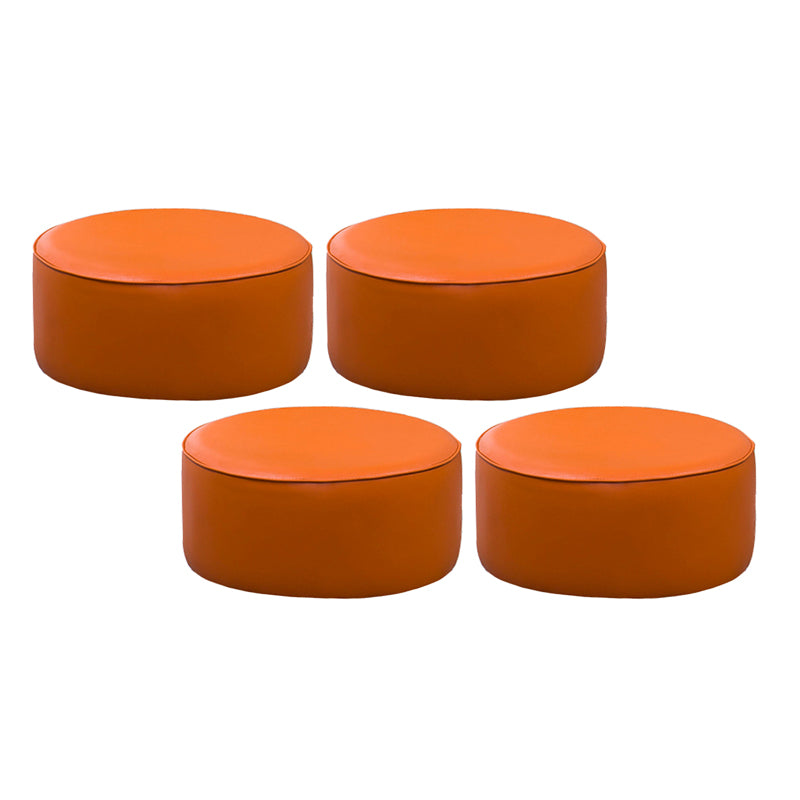 Modern Leather Ottoman Plain Water Resistant Stain Resistant Footstool Ottoman Orange 4 Piece Set Clearhalo 'furn' 'furn_ottomans_poufs' 'Furniture' 'Living Room Furniture' 'Ottomans & Poufs' 'ottomans_poufs' 6033967
