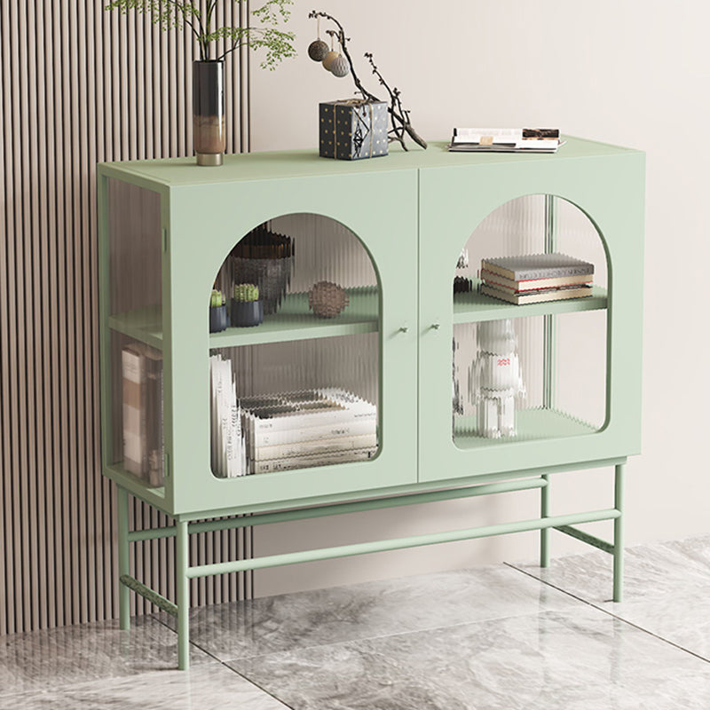 Kitchen Sideboard with Glass Doors Glam Dining Server with Metal Frame Clearhalo 'buffet_sideboard' 'Buffets & Sideboards' 'furn' 'furn_buffet_sideboard' 'Furniture' 'Kitchen & Dining Furniture' 6034023