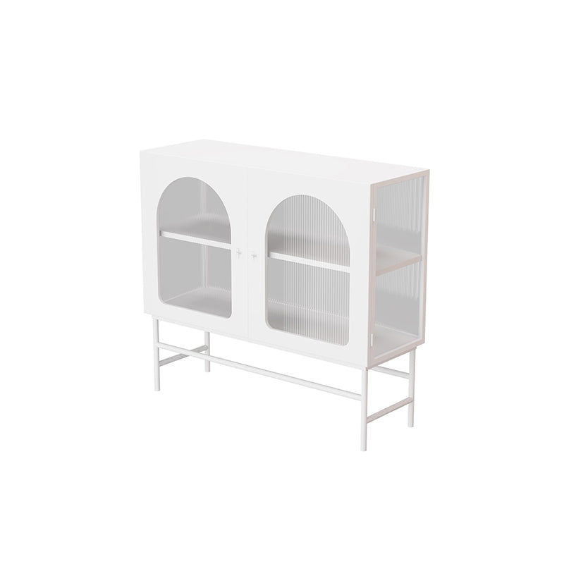Kitchen Sideboard with Glass Doors Glam Dining Server with Metal Frame Clearhalo 'buffet_sideboard' 'Buffets & Sideboards' 'furn' 'furn_buffet_sideboard' 'Furniture' 'Kitchen & Dining Furniture' 6034033