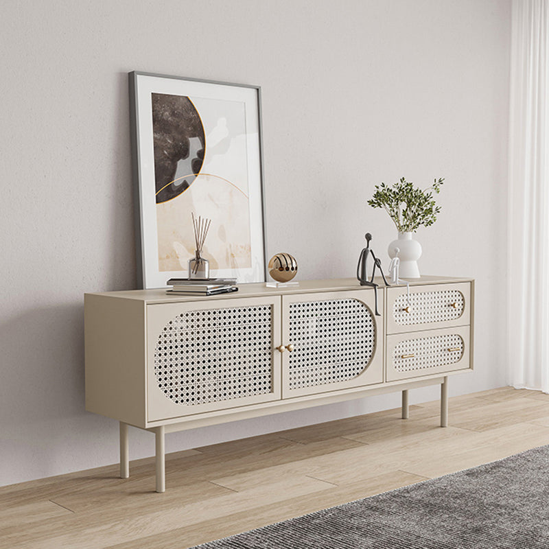 Glam Faux Wood Sideboard for Home Beige Indoor Dining Buffet with Drawers Clearhalo 'buffet_sideboard' 'Buffets & Sideboards' 'furn' 'furn_buffet_sideboard' 'Furniture' 'Kitchen & Dining Furniture' 6034045