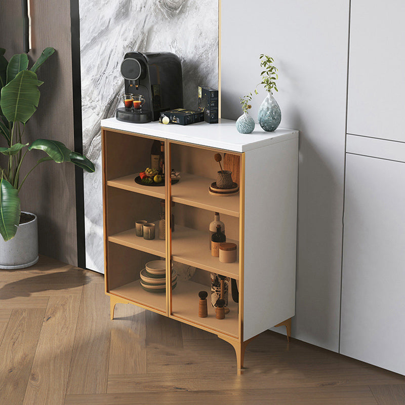 Glam -glazen deuren buffet sideboard stenen dinerserver voor woonkamer