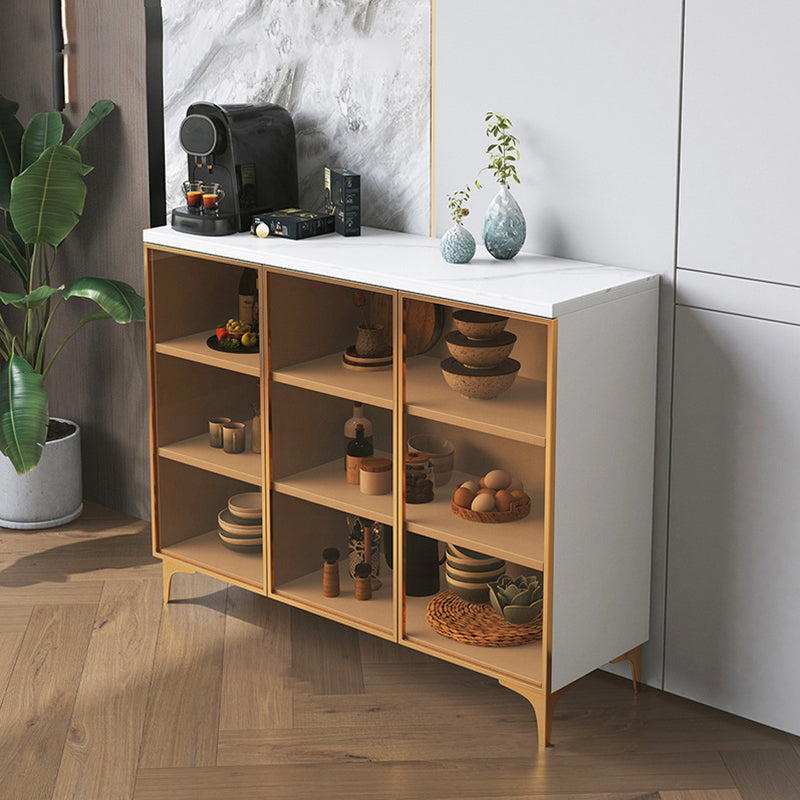 Glam -glazen deuren buffet sideboard stenen dinerserver voor woonkamer