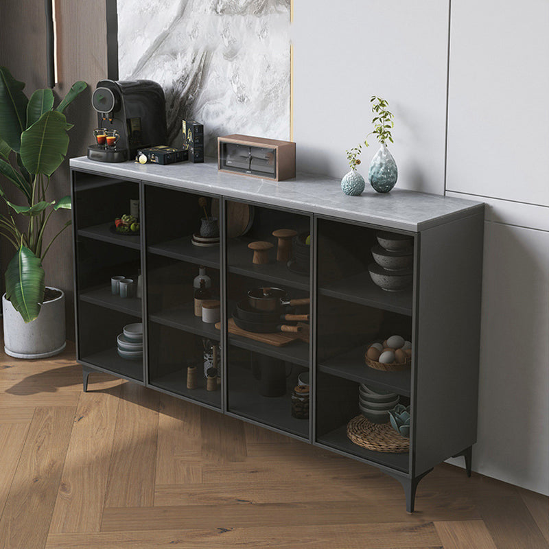Glam -glazen deuren buffet sideboard stenen dinerserver voor woonkamer